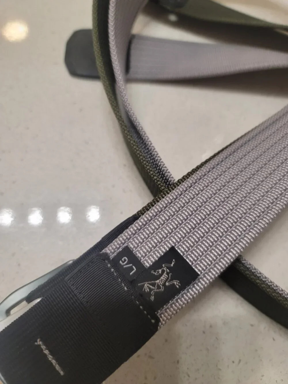 Arcteryx Conveyer Belt Nylon Webbing Hiking Tactical (2) Large Gray / Green